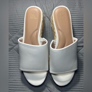 Time and Tru White Wedge Sandals
